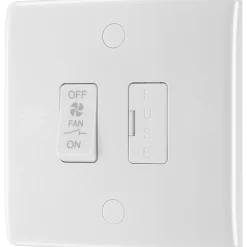 British General 800 Series 10A 1-Gang 3-Pole Fan Isolator Switch White
