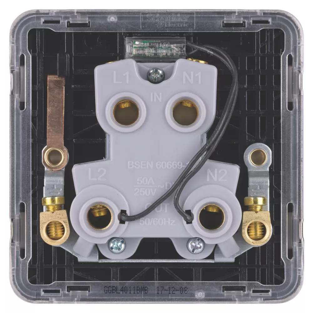 Schneider Electric Lisse Deco 50A 1-Gang DP Cooker Switch Mocha Bronze With LED With Black Inserts 6 Schneider Electric Lisse Deco 50A 1-Gang DP Cooker Switch Mocha Bronze With LED With Black Inserts - Image 4