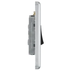 LAP 10AX 3-Gang 2-Way Light Switch Brushed Stainless Steel With Black Inserts -British General Shop 82315 A4
