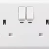 Knightsbridge CU9KW 13A 2-Gang SP Switched Smart Socket White -British General Shop 824TY P