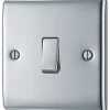 British General Nexus Metal 10AX 1-Gang 2-Way Light Switch Polished Chrome -British General Shop 830FT P