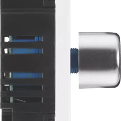 British General Evolve 2-Gang 2-Way LED Trailing Edge Double Push Dimmer With Rotary Control Brushed Steel With White Inserts -British General Shop 831PY A5