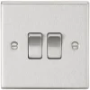 Knightsbridge CS3BC 10AX 2-Gang 2-Way Light Switch Brushed Chrome 2 Knightsbridge CS3BC 10AX 2-Gang 2-Way Light Switch Brushed Chrome -British General Shop 831VF P