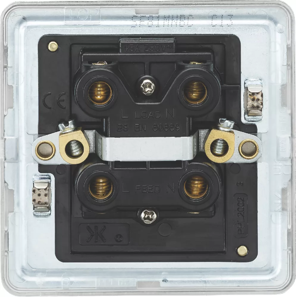 Knightsbridge SF81MNBC 45A 1-Gang DP Control Switch Brushed Chrome With LED 4 Knightsbridge SF81MNBC 45A 1-Gang DP Control Switch Brushed Chrome With LED - Image 2