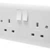 Crabtree Instinct 13A 2-Gang SP Switched Socket White 1 Crabtree Instinct 13A 2-Gang SP Switched Socket White -British General Shop 834HV P