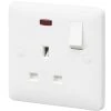 MK Base 13A 1-Gang SP Switched Socket White With Neon With White Inserts