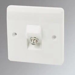 MK Logic Plus 1-Gang F-Type Satellite Socket White