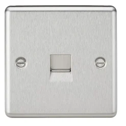 Knightsbridge CL74BC Slave Telephone Socket Brushed Chrome
