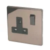 Varilight 13AX 1-Gang DP Switched Plug Socket Polished Bronze With Black Inserts -British General Shop 8388H P
