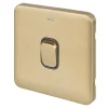Schneider Electric Lisse Deco 20AX 1-Gang DP Control Switch Satin Brass With LED With Black Inserts -British General Shop 838FF P