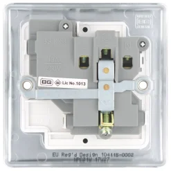 British General Nexus Metal 13A 1-Gang DP Switched Plug Socket Polished Chrome With White Inserts -British General Shop 838FT A4