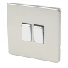Varilight 10AX 2-Gang 2-Way Light Switch Satin Chrome