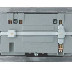 LAP 13A 2-Gang SP Switched Socket + 3.1A 2-Outlet Type A USB Charger Black Nickel With Black Inserts -British General Shop 8401P A2
