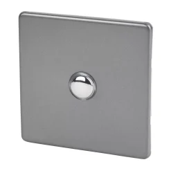 Varilight 6AX 1-Gang 2-Way Light Switch Slate Grey