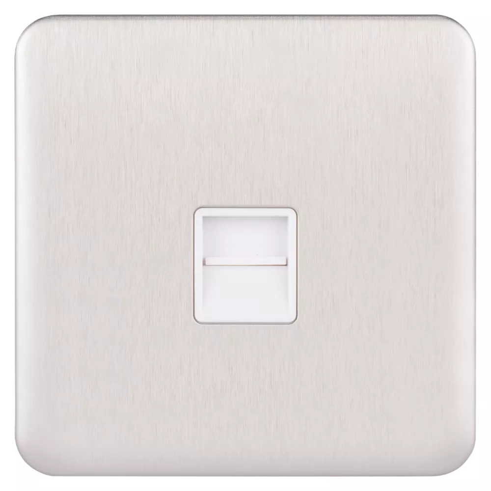 Schneider Electric Lisse Deco Slave Telephone Socket Brushed Stainless Steel With White Inserts 4 Schneider Electric Lisse Deco Slave Telephone Socket Brushed Stainless Steel With White Inserts - Image 2