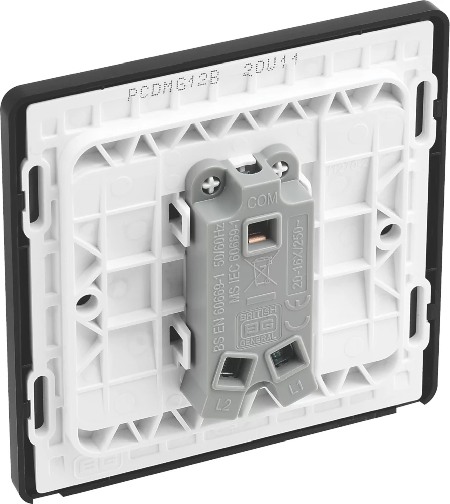 British General Evolve 20 A 16AX 1-Gang 2-Way Light Switch Grey With Black Inserts 7 British General Evolve 20 A 16AX 1-Gang 2-Way Light Switch Grey With Black Inserts - Image 5