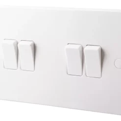 British General 900 Series 10AX 4-Gang 2-Way Light Switch White