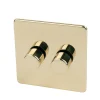 Crabtree Platinum 2-Gang 2-Way Dimmer Switch Polished Brass -British General Shop 84762 P