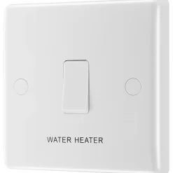 British General 800 Series 20A 1-Gang DP &apos;Water Heater&apos; Printed Switch White