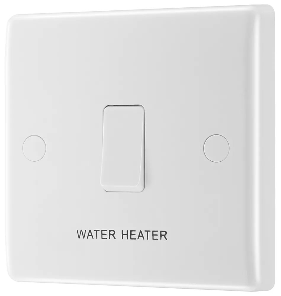British General 800 Series 20A 1-Gang DP 'Water Heater' Printed Switch White 3 British General 800 Series 20A 1-Gang DP 'Water Heater' Printed Switch White