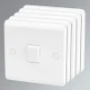 LAP 10AX 1-Gang 1-Way Light Switch White 5 Pack -British General Shop 85230 P