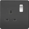 Knightsbridge SFR7000MB 13A 1-Gang DP Switched Single Socket With Chrome Switch Matt Black With Black Inserts 1 Knightsbridge SFR7000MB 13A 1-Gang DP Switched Single Socket With Chrome Switch Matt Black With Black Inserts -British General Shop 853TY P