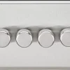 Knightsbridge CL2184BC 4-Gang 2-Way LED Dimmer Switch Brushed Chrome -British General Shop 855TY P