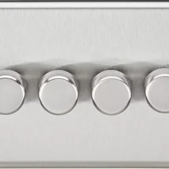 Knightsbridge CL2184BC 4-Gang 2-Way LED Dimmer Switch Brushed Chrome