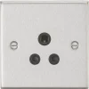 Knightsbridge CS5ABC 5A 1-Gang Unswitched Socket Brushed Chrome With Black Inserts -British General Shop 857VF P