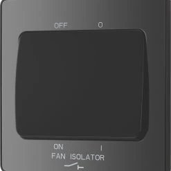 British General Evolve 10A 1-Gang 3-Pole Fan Isolator Switch Black With Black Inserts -British General Shop 859PX A3