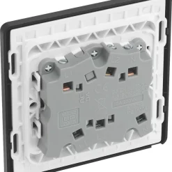 British General Evolve 10A 1-Gang 3-Pole Fan Isolator Switch Black With Black Inserts -British General Shop 859PX A4