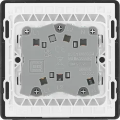 British General Evolve 10A 1-Gang 3-Pole Fan Isolator Switch Black With Black Inserts -British General Shop 859PX A5