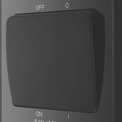 British General Evolve 10A 1-Gang 3-Pole Fan Isolator Switch Black With Black Inserts