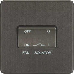 Knightsbridge SF1100SB 10AX 1-Gang TP Fan Isolator Switch Smoked Bronze