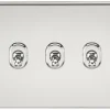 Knightsbridge SF3TOGPC 10AX 3-Gang 2-Way Light Switch Polished Chrome -British General Shop 859VF P