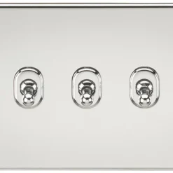 Knightsbridge SF3TOGPC 10AX 3-Gang 2-Way Light Switch Polished Chrome