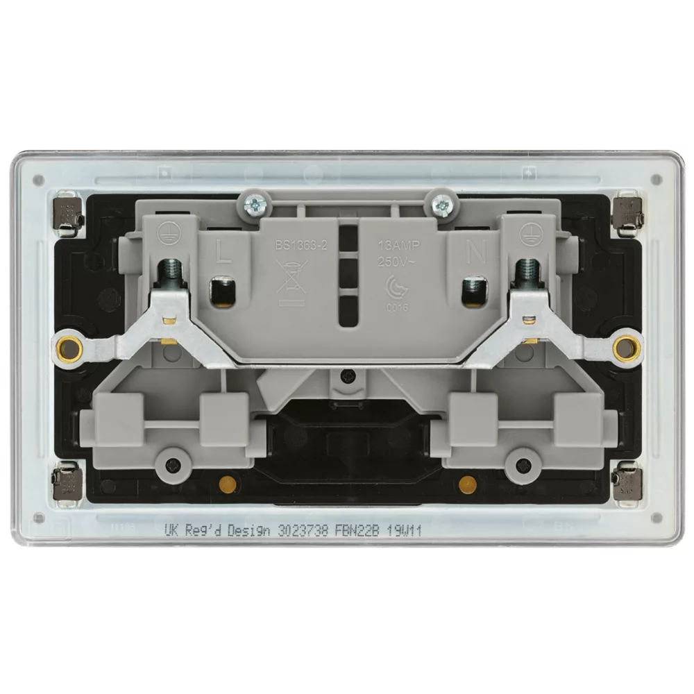 LAP 13A 2-Gang DP Switched Power Socket Black Nickel With Black Inserts 6 LAP 13A 2-Gang DP Switched Power Socket Black Nickel With Black Inserts - Image 4