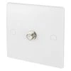 Schneider Electric Ultimate Slimline 1-Gang F-Type Satellite Socket White With Colour-Matched Inserts