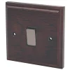 Varilight 20AX 1-Gang DP Control Switch Dark Oak With Black Inserts -British General Shop 8625H P