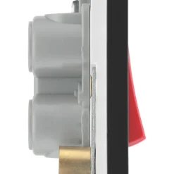 British General Evolve 45A 1-Gang 2-Pole Cooker Switch Black With LED With Black Inserts -British General Shop 862PY A5