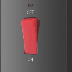 British General Evolve 45A 1-Gang 2-Pole Cooker Switch Black With LED With Black Inserts