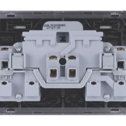 Schneider Electric Lisse Deco 13A 2-Gang DP Switched Plug Socket Mocha Bronze With Black Inserts -British General Shop 863FF A3