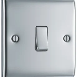 British General Nexus Metal 10AX 1-Gang Intermediate Switch Polished Chrome -British General Shop 864FT A2