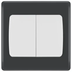British General Part M 20A 16AX 2-Gang 2-Way Light Switch Charcoal -British General Shop 865XG A1