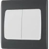 British General Part M 20A 16AX 2-Gang 2-Way Light Switch Charcoal -British General Shop 865XG P