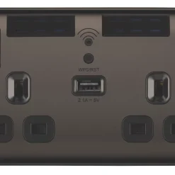 British General Nexus Metal 13A 2-Gang SP Switched Wi-Fi Extender Socket + 2.1A 1-Outlet Type A USB Charger Black Nickel With Black Inserts 5 British General Nexus Metal 13A 2-Gang SP Switched Wi-Fi Extender Socket + 2.1A 1-Outlet Type A USB Charger Black Nickel With Black Inserts -British General Shop 867FG A1