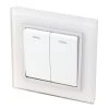 Retrotouch Crystal 10A 2-Gang 2-Way Light Switch White Glass 2 Retrotouch Crystal 10A 2-Gang 2-Way Light Switch White Glass -British General Shop 8698J P