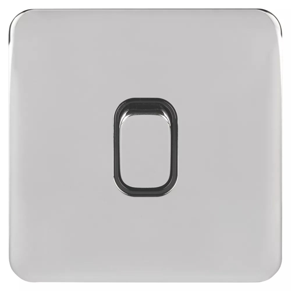 Schneider Electric Lisse Deco 10AX 1-Gang 2-Way Light Switch Polished Chrome With Black Inserts 4 Schneider Electric Lisse Deco 10AX 1-Gang 2-Way Light Switch Polished Chrome With Black Inserts - Image 2