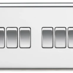 Knightsbridge CL42PC 10AX 6-Gang 2-Way Light Switch Polished Chrome