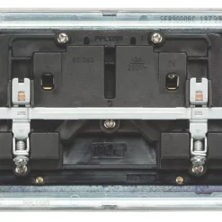 Knightsbridge SFR9000BC 13A 2-Gang DP Switched Double Socket Brushed Chrome With Black Inserts 6 Knightsbridge SFR9000BC 13A 2-Gang DP Switched Double Socket Brushed Chrome With Black Inserts -British General Shop 873TY A1